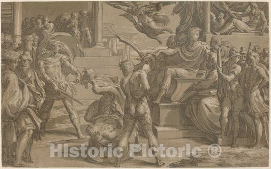 Art Print : Trento After Parmigianino, The Martyrdom of Saints Peter and Paul [Recto], c. 1530 - Vintage Wall Art