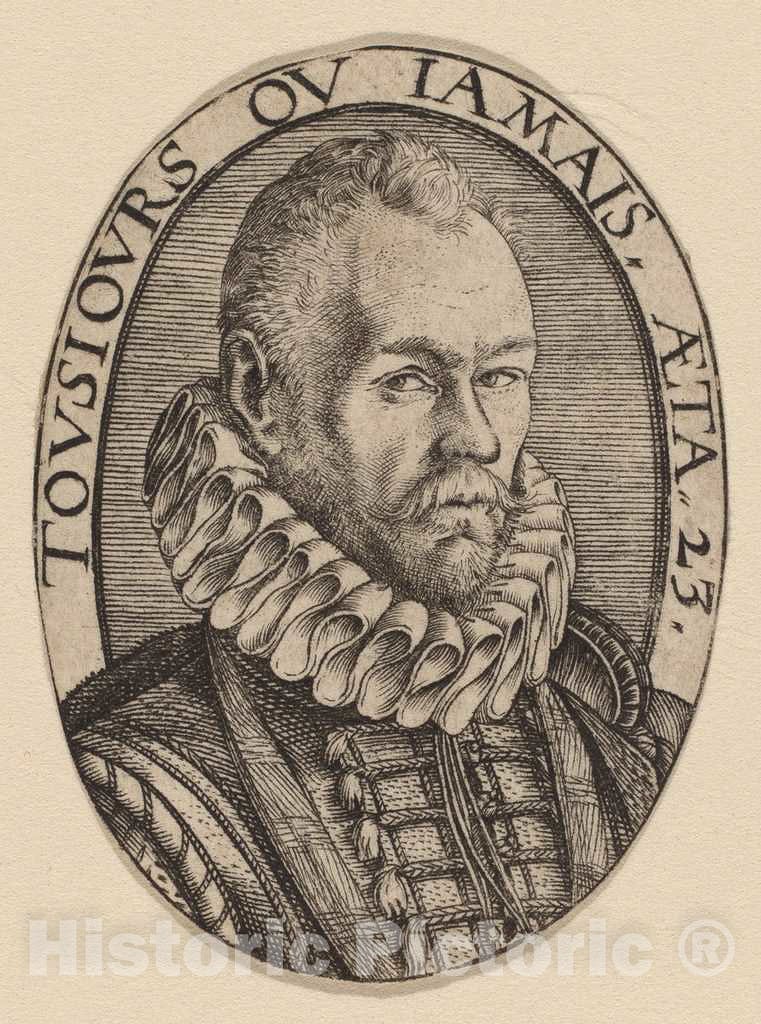 Art Print : Hendrik Goltzius, Arnoud Van Beresteyn, c. 1579 - Vintage Wall Art