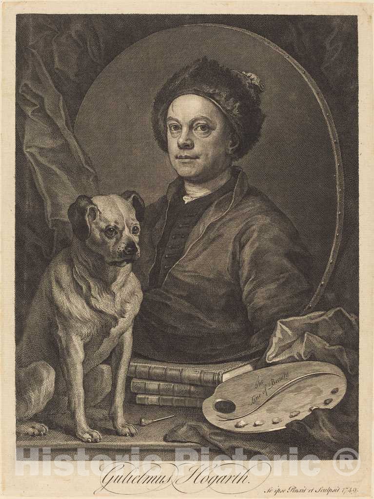 Art Print : William Hogarth, Gulielmus Hogarth, c.1749 - Vintage Wall Art