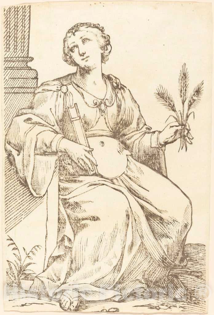Art Print : Jacques Stella, Sibylla Samia, 1625 - Vintage Wall Art