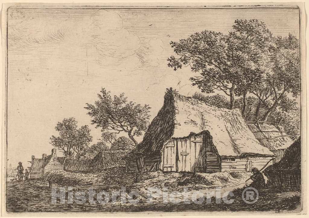 Art Print : Anthonie Waterloo, The Small Hamlet - Vintage Wall Art