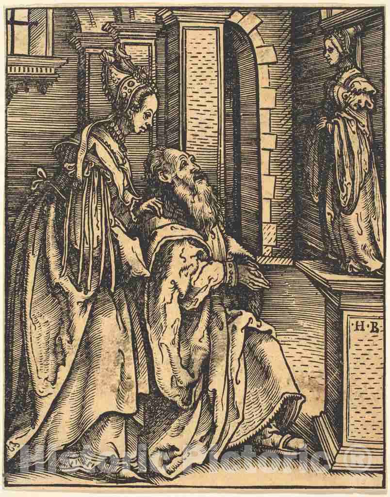 Art Print : Hans Burgkmair I, Solomon's Idolatry, 1519 - Vintage Wall Art