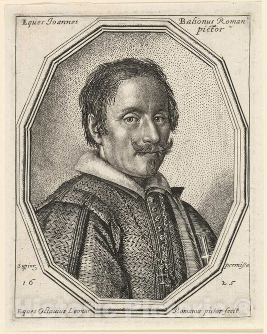 Art Print : Ottavio Leoni, Giovanni Baglione, 1625 - Vintage Wall Art