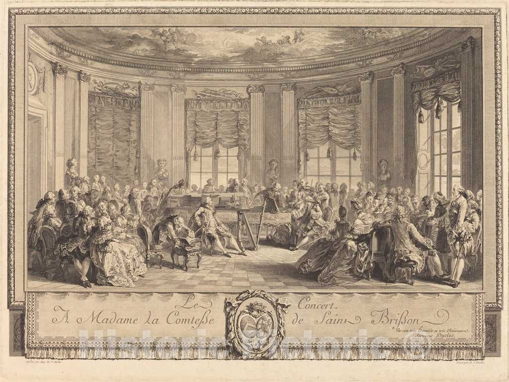 Art Print : Duclos After Saint-Aubin, Le Concert, 1774 - Vintage Wall Art
