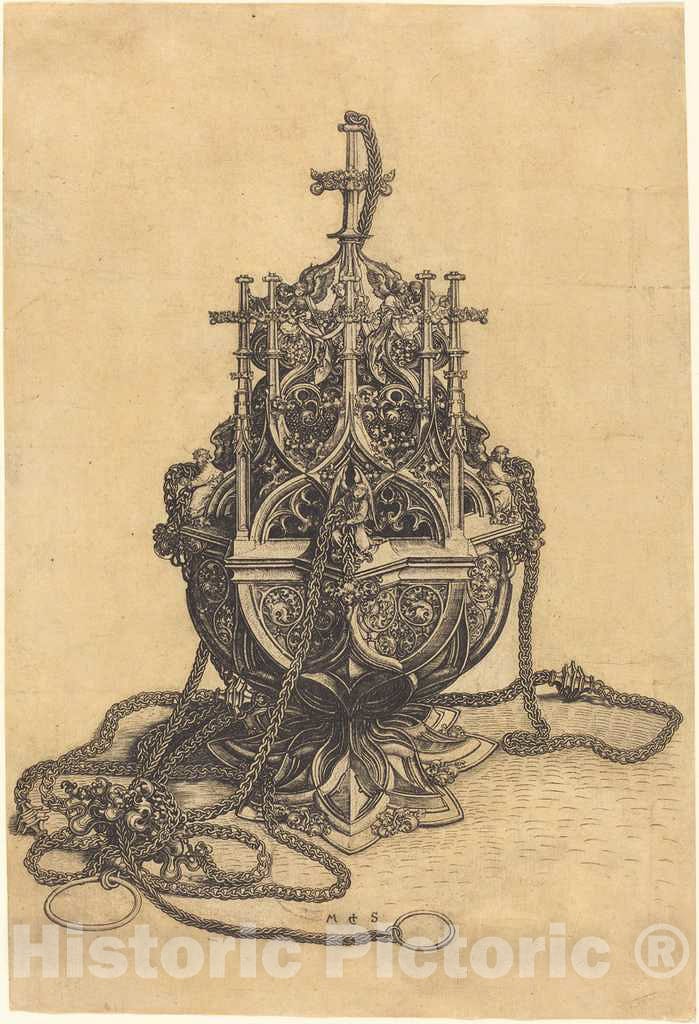 Art Print : Martin Schongauer, A Censer, c.1485 - Vintage Wall Art
