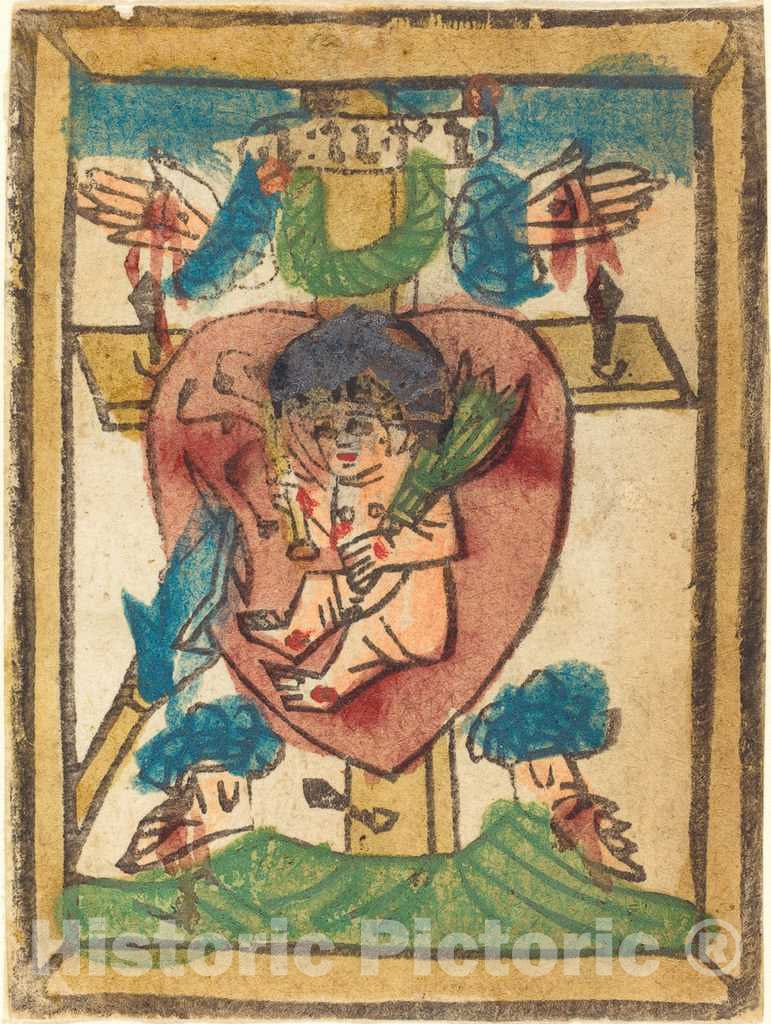 Art Print : Christ Child in The Sacred Heart, c.1460 - Vintage Wall Art