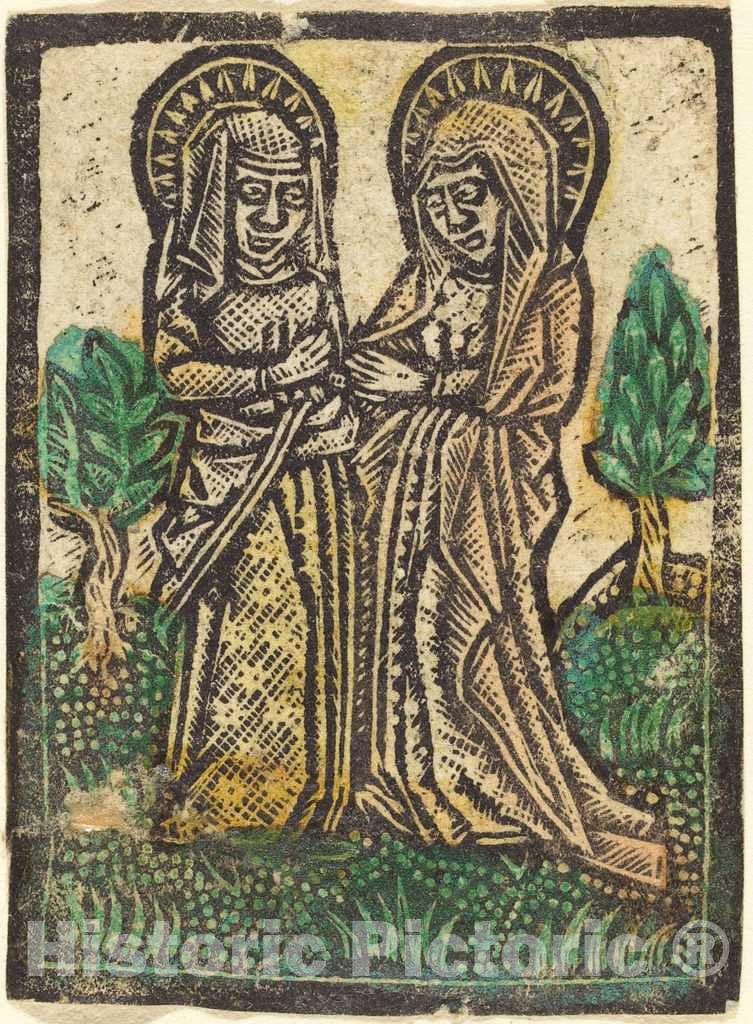 Art Print : Aachen Madonna, The Visitation, c.1470 - Vintage Wall Art