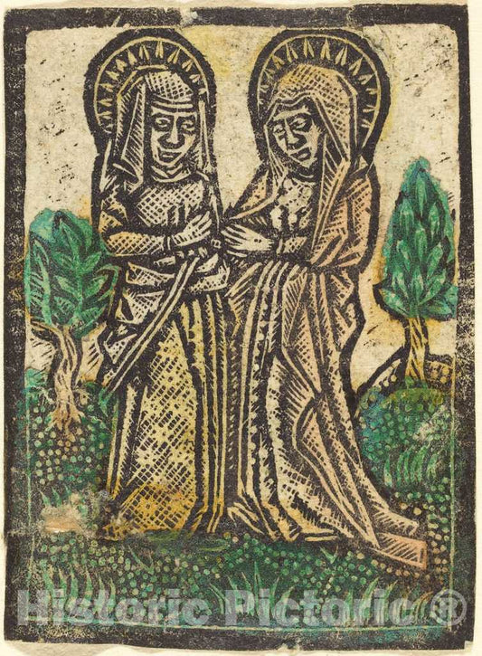 Art Print : Aachen Madonna, The Visitation, c.1470 - Vintage Wall Art