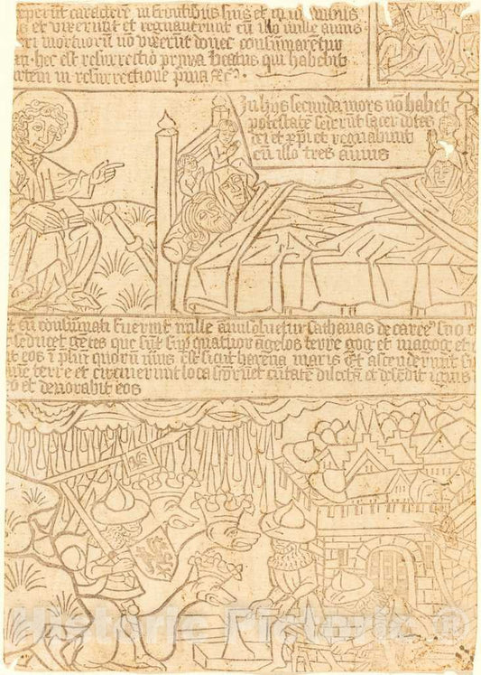 Art Print : Apocalypse of John, Leaf 42, c. 1465 - Vintage Wall Art