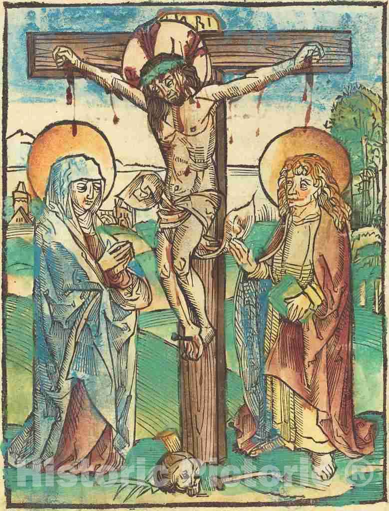 Art Print : Christ on The Cross, c. 1500 - Vintage Wall Art