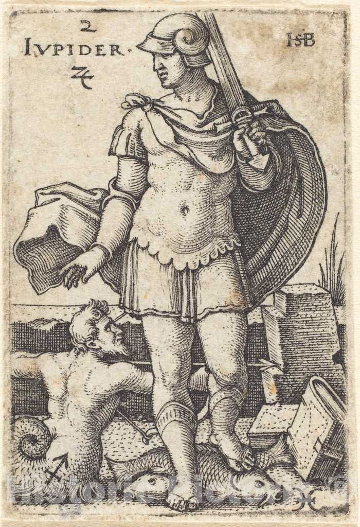 Art Print : Sebald Beham, Jupiter - Vintage Wall Art