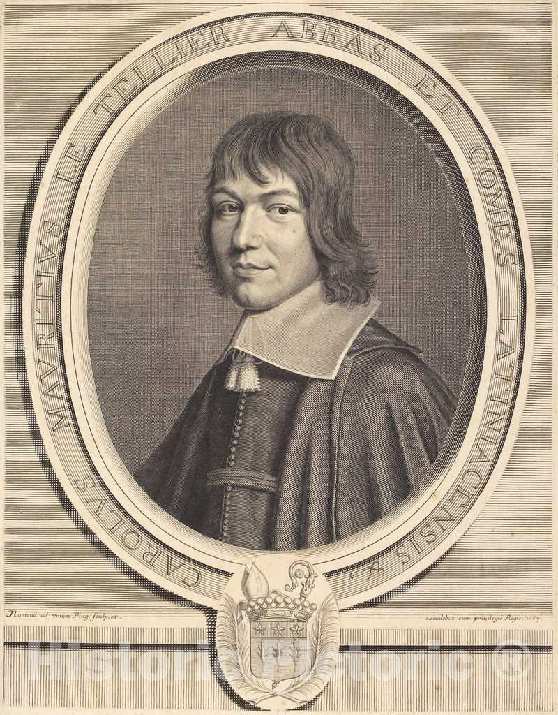 Art Print : Robert Nanteuil, Charles-Maurice Le Tellier, 1663 - Vintage Wall Art
