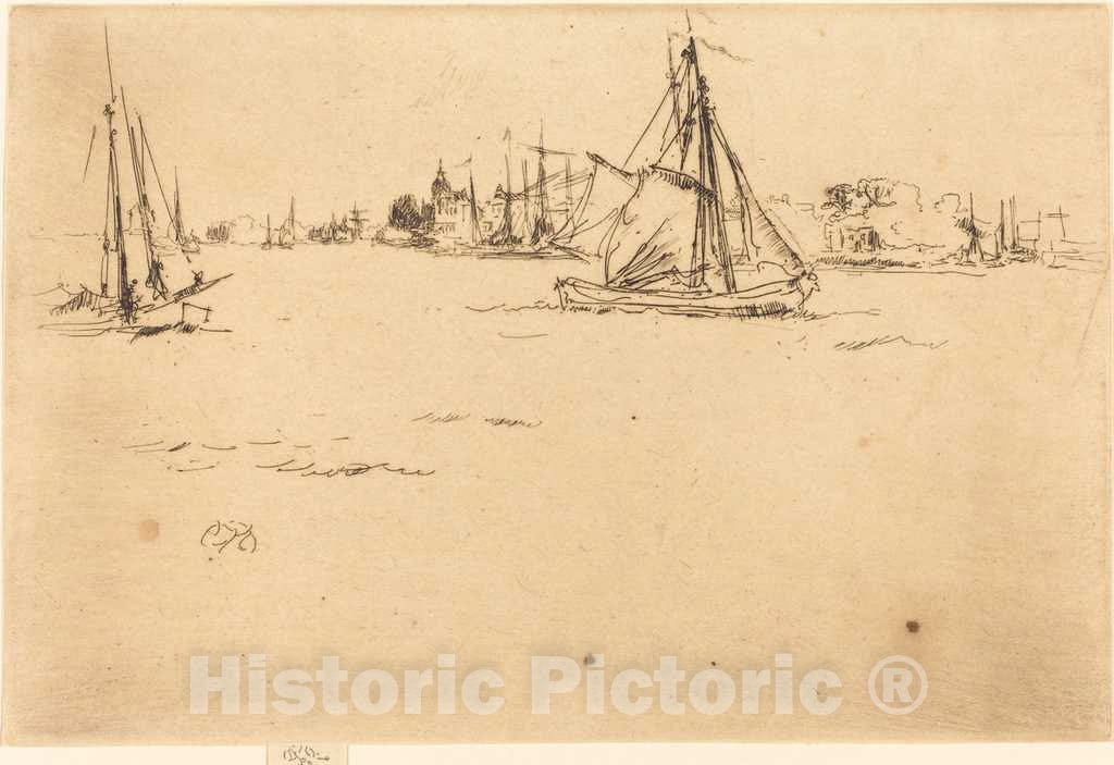 Art Print : James McNeill Whistler, Dordrecht, 1884 - Vintage Wall Art