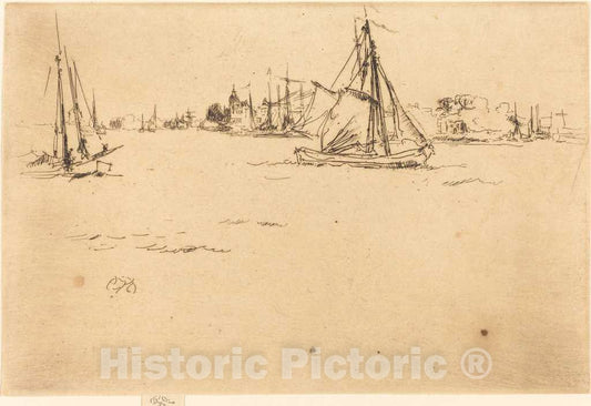 Art Print : James McNeill Whistler, Dordrecht, 1884 - Vintage Wall Art
