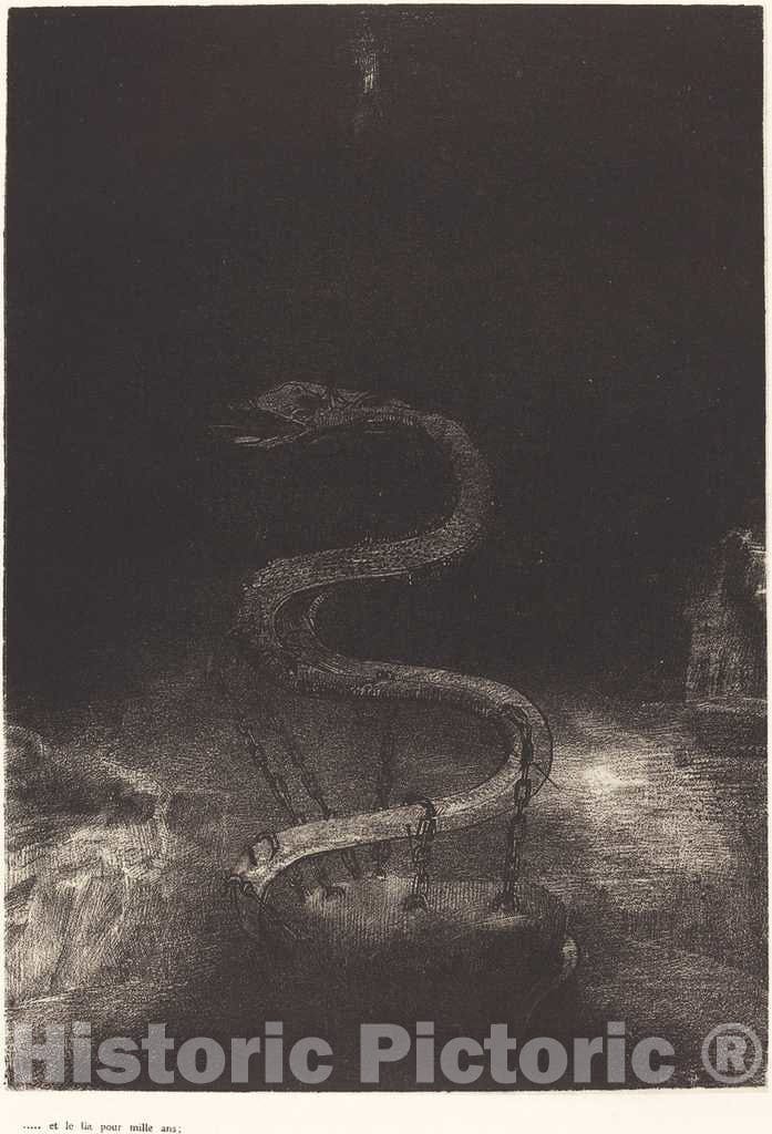 Art Print : Odilon Redon, Et le lia Pour Mille ans (and Bound him a Thousand Years), 1899 - Vintage Wall Art