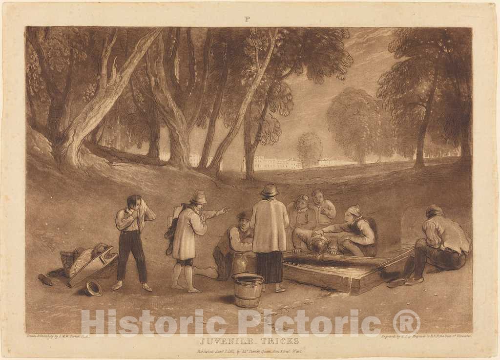 Art Print : Turner and Say, Juvenile Tricks, 1811 - Vintage Wall Art