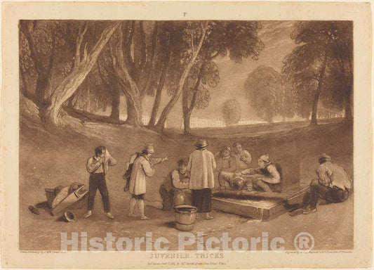 Art Print : Turner and Say, Juvenile Tricks, 1811 - Vintage Wall Art