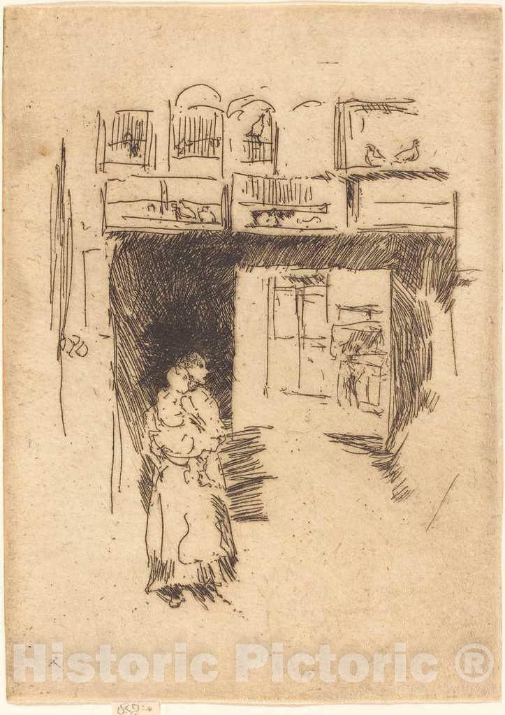 Art Print : James McNeill Whistler, Bird-Cages, Drury Lane, c.1887 - Vintage Wall Art