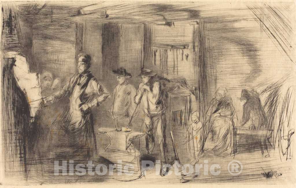 Art Print : James McNeill Whistler, The Forge, 1861 - Vintage Wall Art