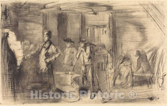 Art Print : James McNeill Whistler, The Forge, 1861 - Vintage Wall Art