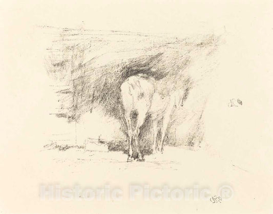Art Print : James McNeill Whistler, Study of a Horse, 1895 - Vintage Wall Art