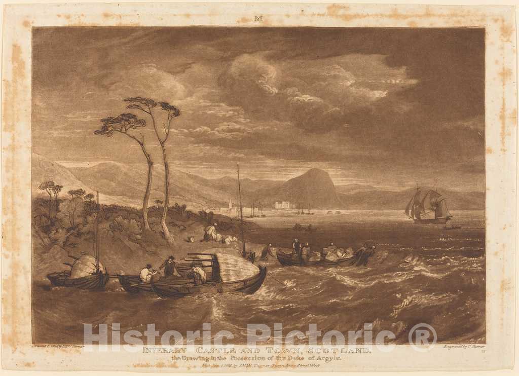 Art Print : Turner and Turner, Inverary Castle and Town, 1816 - Vintage Wall Art