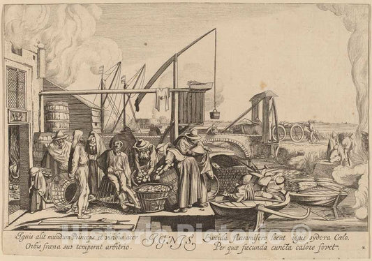 Art Print : Jan Van de Velde II After Buytewech, Fire - Vintage Wall Art