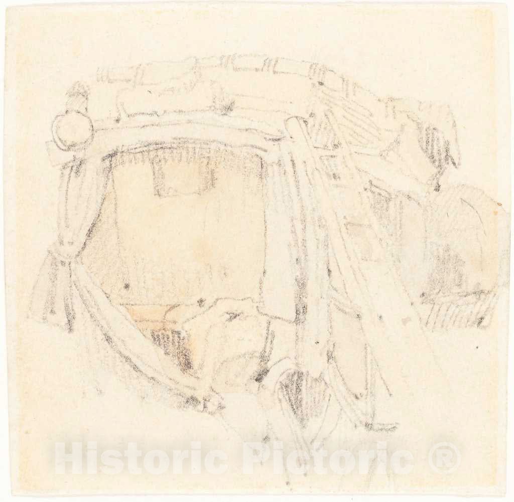 Art Print : Samuel Prout, A Carriage - Vintage Wall Art