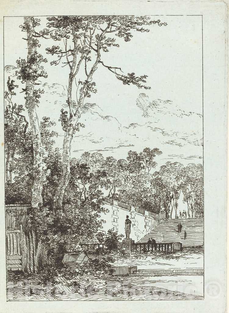 Art Print : Louis Gabriel Moreau, Abandoned Park, c. 1780 - Vintage Wall Art