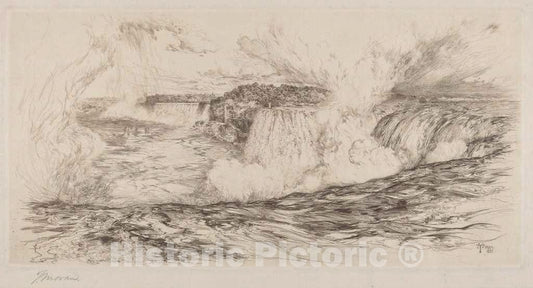 Art Print : Thomas Moran, Niagaraâ€”from The Canadian Side, 1885 - Vintage Wall Art