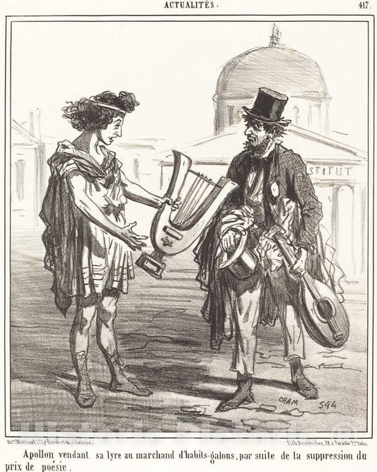 Art Print : AmÃ©dÃ©e Charles Henri Cham, Apollon vendant sa Lyre - Vintage Wall Art