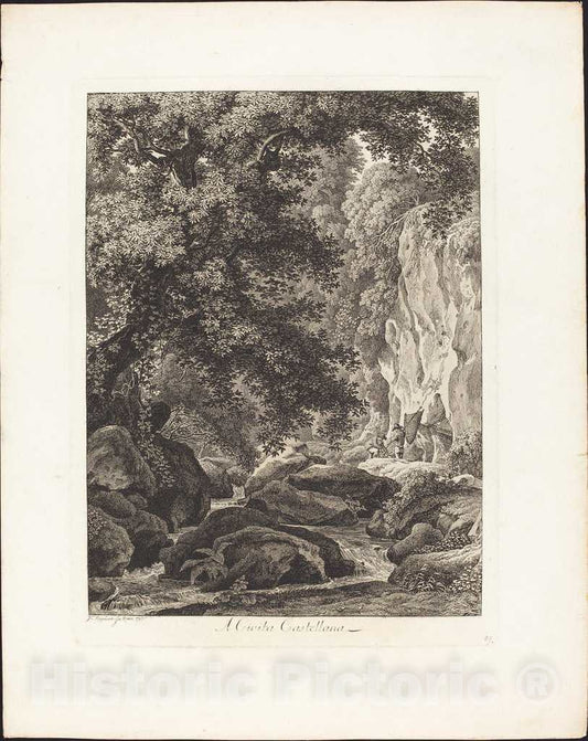 Art Print : Johann Christian Reinhart, A CivitÃ  Castellana, 1793 - Vintage Wall Art