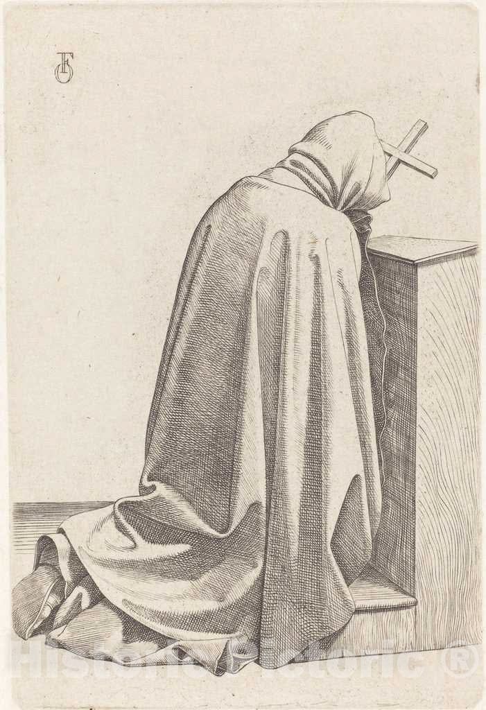 Art Print : Johann Friedrich Overbeck, Praying Monk, 1826 - Vintage Wall Art