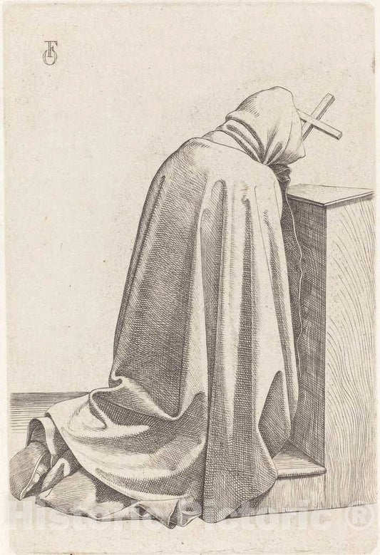 Art Print : Johann Friedrich Overbeck, Praying Monk, 1826 - Vintage Wall Art