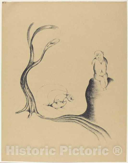 Art Print : Heinrich Hoerle, Der Baum der Sehnsucht (The Tree of Longing), 1920 - Vintage Wall Art