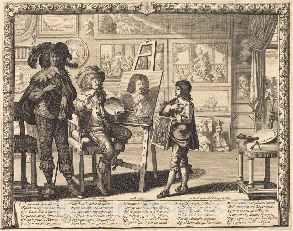 Art Print : Abraham Bosse, Le Noble peintre, 1642 - Vintage Wall Art