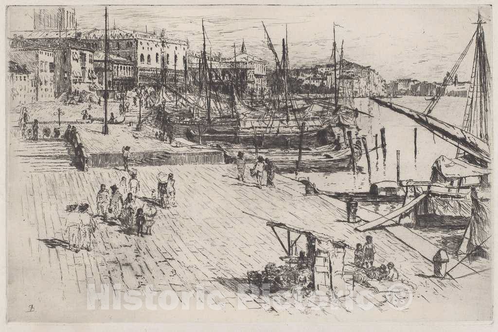 Art Print : Frank Duveneck, Riva Delgi Schiavoni #1, 1880 - Vintage Wall Art