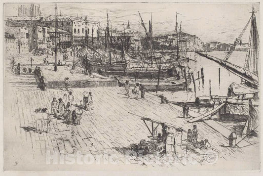 Art Print : Frank Duveneck, Riva Delgi Schiavoni #1, 1880 - Vintage Wall Art
