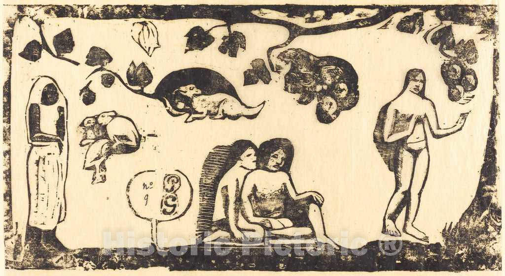 Art Print : Paul Gauguin, Women, Animals and Foliage (Femmes, animaux et feuillages), in or After 1895 - Vintage Wall Art