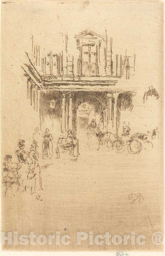 Art Print : James McNeill Whistler, A Corner of The Palais Royal, c.1885 - Vintage Wall Art