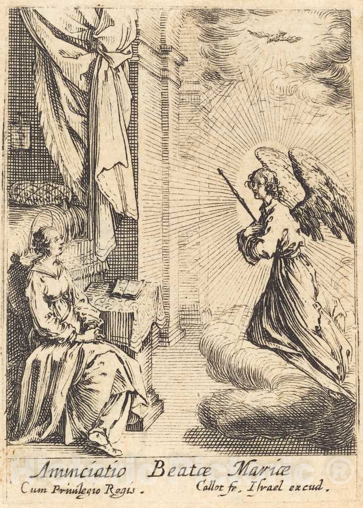 Art Print : Jacques Callot, The Annunciation - Vintage Wall Art
