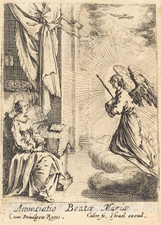 Art Print : Jacques Callot, The Annunciation - Vintage Wall Art