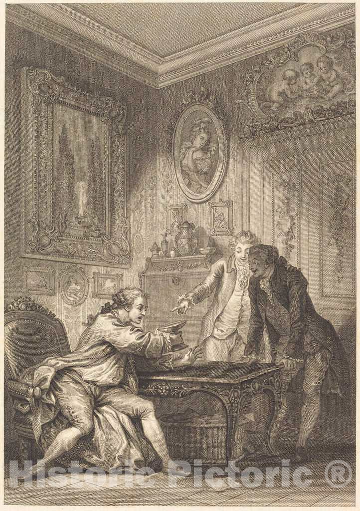 Art Print : Dupreel After Fragonard, La Coupe enchantee - Vintage Wall Art