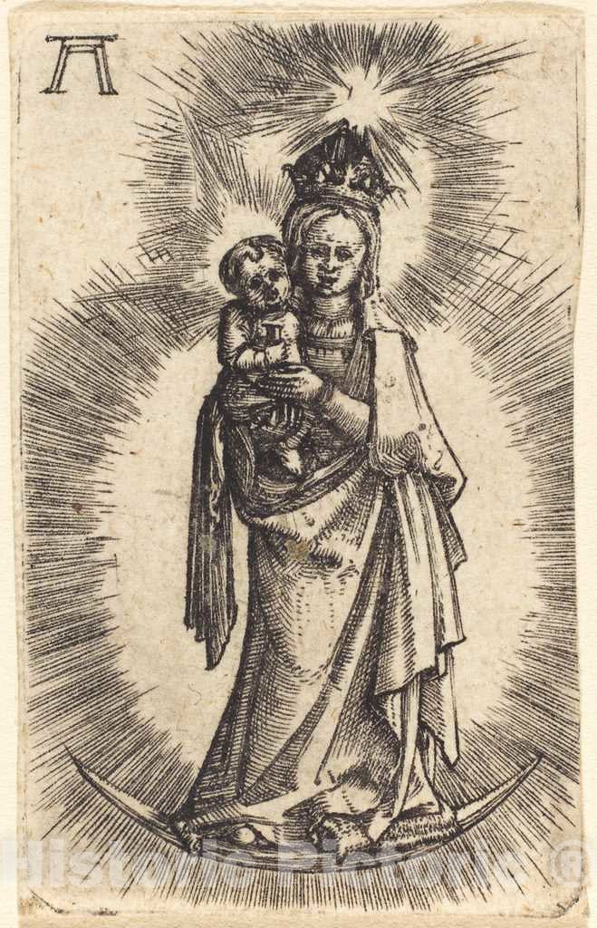 Art Print : Albrecht Altdorfer, Madonna and Child Standing with a Crescent, c.1517 - Vintage Wall Art
