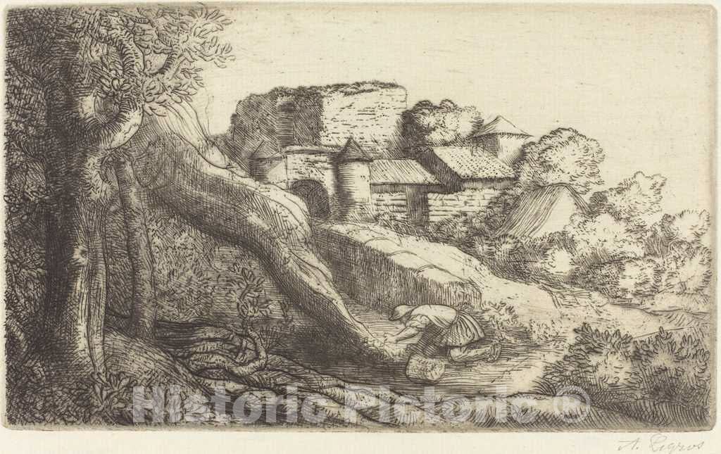 Art Print : Alphonse Legros, Little Burner of Grass (Le Petit bruleur d'herbe) - Vintage Wall Art