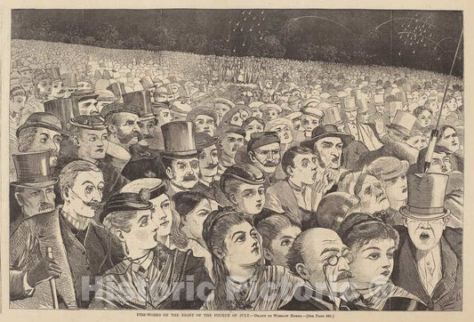 Art Print : Homer, Fire-Works on The Night of The Fourth of July, 1868 - Vintage Wall Art