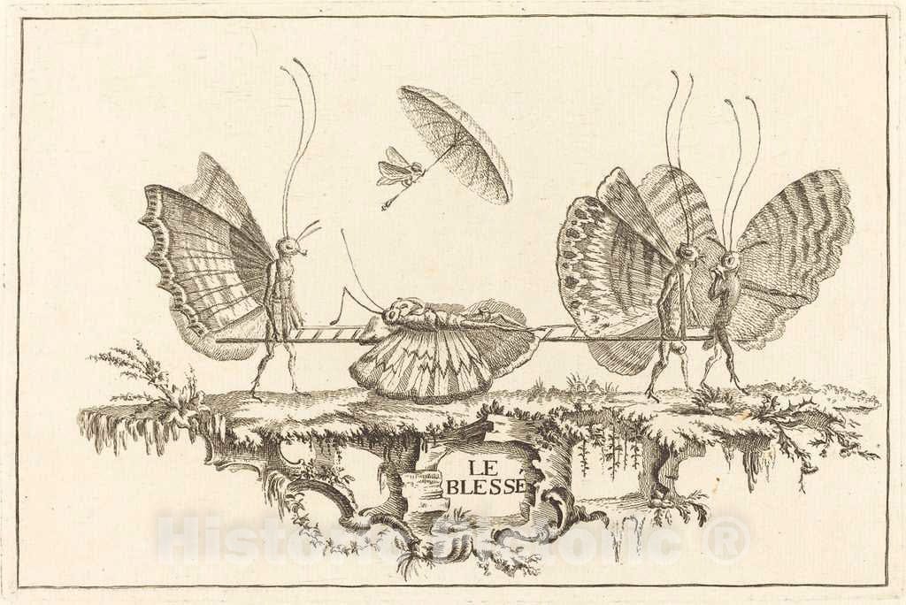 Art Print : Charles Germain de Saint-Aubin, Le Damier, in or After 1756 - Vintage Wall Art