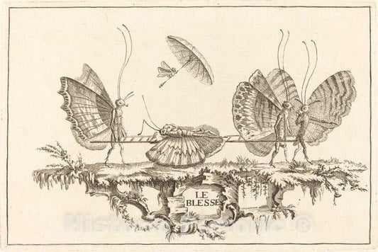 Art Print : Charles Germain de Saint-Aubin, Le Damier, in or After 1756 - Vintage Wall Art