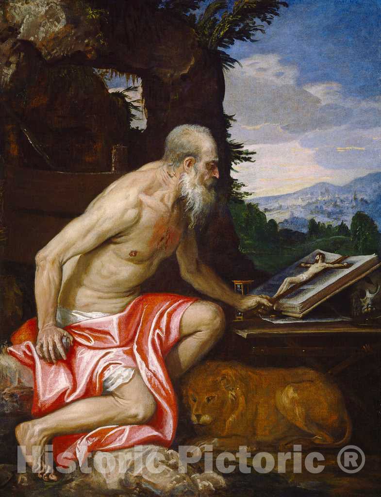 Art Print : Veronese, Saint Jerome in The Wilderness, c. 1580 - Vintage Wall Art