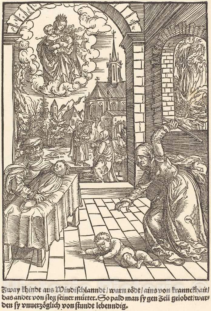 Art Print : Zway khindt aus Windischlanndt, c. 1503 - Vintage Wall Art